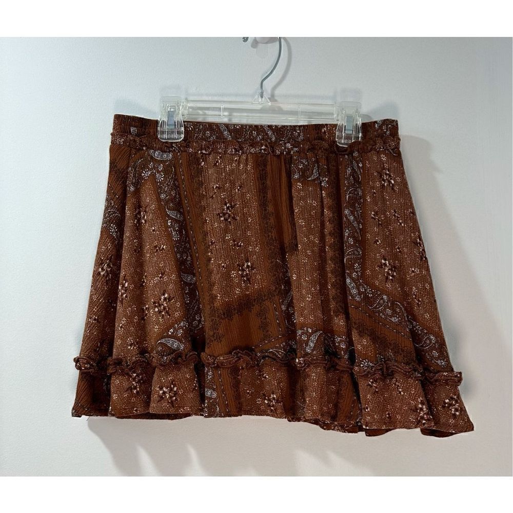 Altar’d State women’s brown paisley pull on skirt size Large. #10-1109